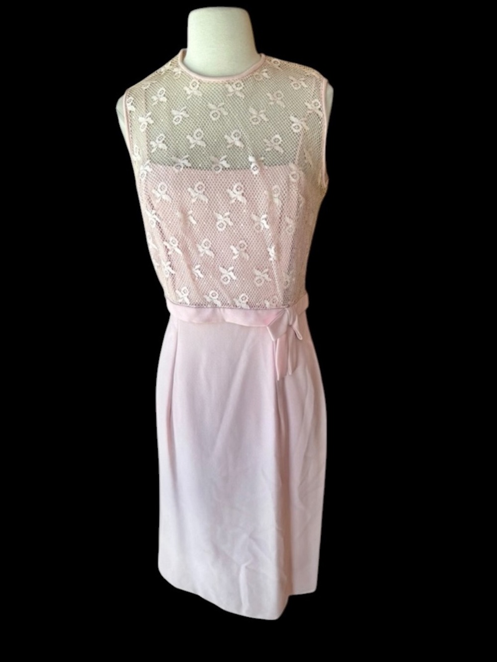 1950s 2-Piece Pale Pink Formal Sheath Dress